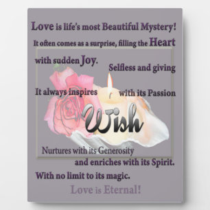 Wish! Love is Beautiful and Eternal! Plaque