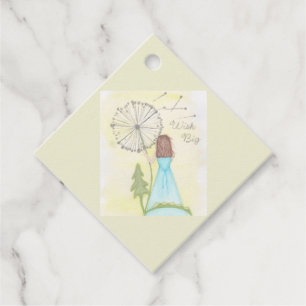 Wish on a dandelion little girl favour tags