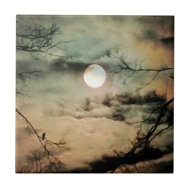 Wish On A Full Moon Ceramic Tile (Front)