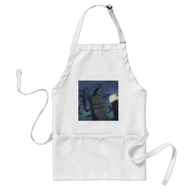 Wish U Were Here Funny Halloween Headstone Gift Standard Apron (Front)
