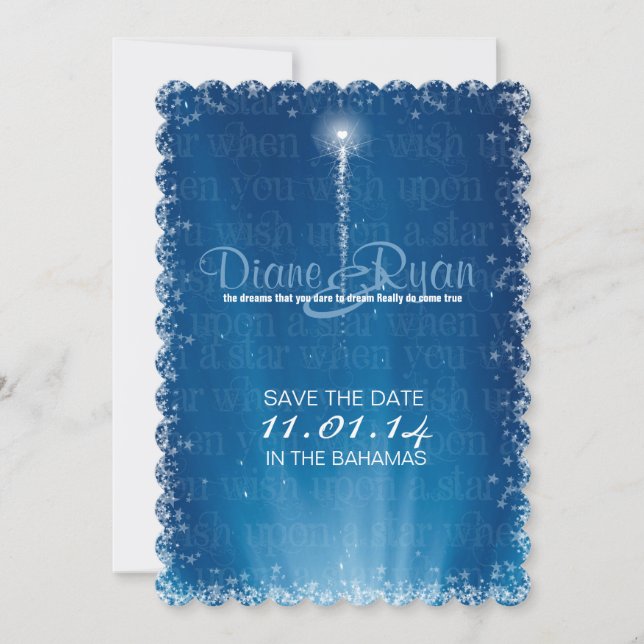 Wish Upon a Star Dream Wedding Save The Date (Front)