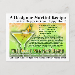 Wish Upon A Star Fruit Martini Recipe Postcard