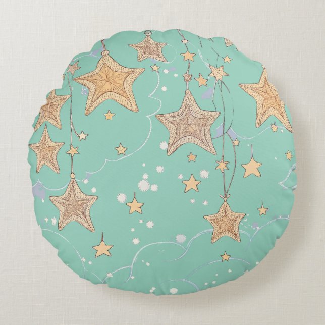 Wish Upon a Star Round Pillow (Front)