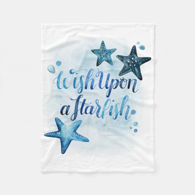 Wish Upon a Starfish Fleece Blanket (Front)