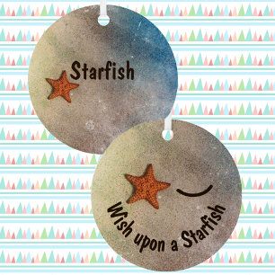 Wish upon a Starfish on beach Metal Tree Decoration