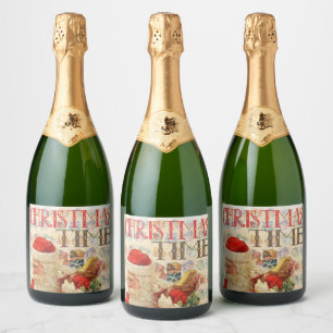 Wish you a happy and successful new year wine labe sparkling wine label