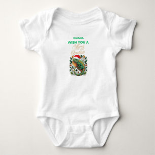 WISH YOU A IGUANA MERRY CHRISTMAS BABY BODYSUIT