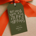 "Wish You a Merry Christmas" Evergreen Gift Tags<br><div class="desc">Fun and festive gift tags. Multiple colour options and coordinating wrapping paper and wine gift bags also available in the full "Wish You a Merry Christmas" suite!</div>