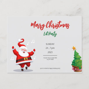 wish you a merry christmas , holiday party invitation postcard