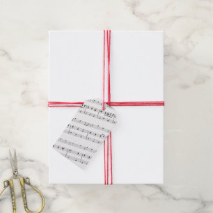 Wish You a Merry Christmas Sheet Music Gift Tags