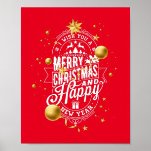 Wish You a Very Merry Christmas and Happy New Year Poster