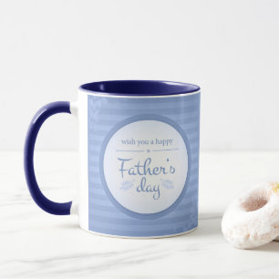 Wish you happy fathers day text blue mug