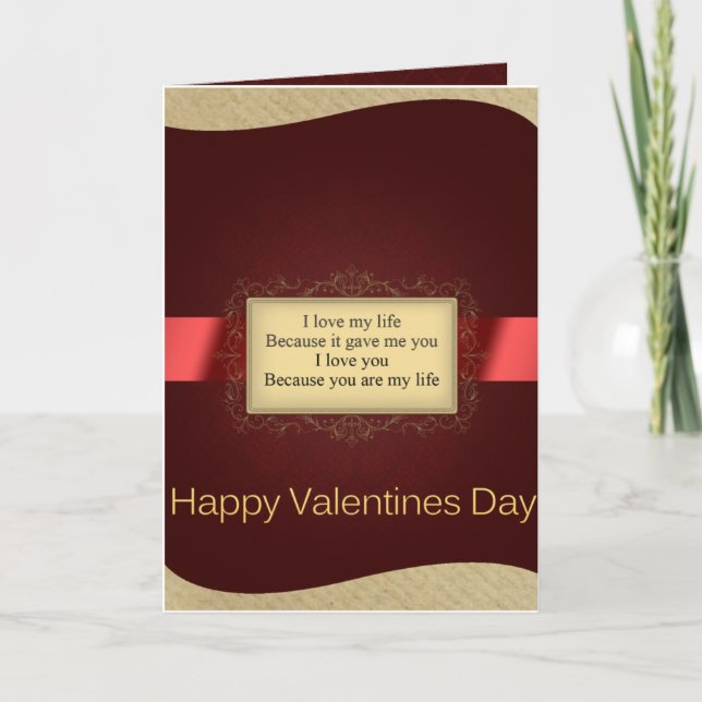 Wish you Valentine's Day Holiday Card (Front)
