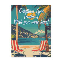 Wish you were here! Customisable post card