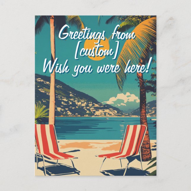 Wish you were here! Customisable post card (Front)