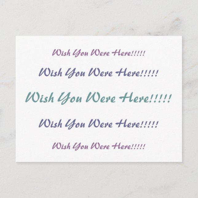 Wish You Were Here Postcard (Front)
