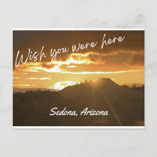 Wish You Were Here - Sedona, Arizona - Sunset Postcard