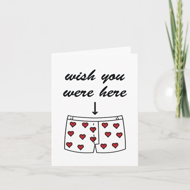Wish You Were Here. Valentine's Card. Holiday Card (Front)