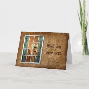 WISH YOU WERE HERE - Vintage Image - Missing You Card