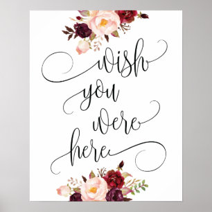 wish you were here wedding memorial table sign