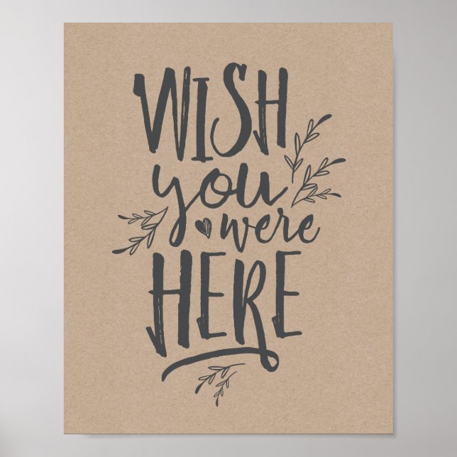 Wish you were here Wedding Memorial Table Sign bk (Front)