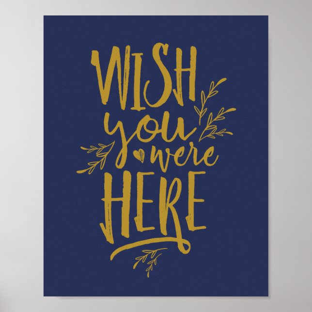Wish you were here Wedding Memorial Table Sign NAV (Front)