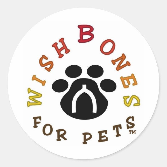 Wishbones for Pets Logo Classic Round Sticker (Front)