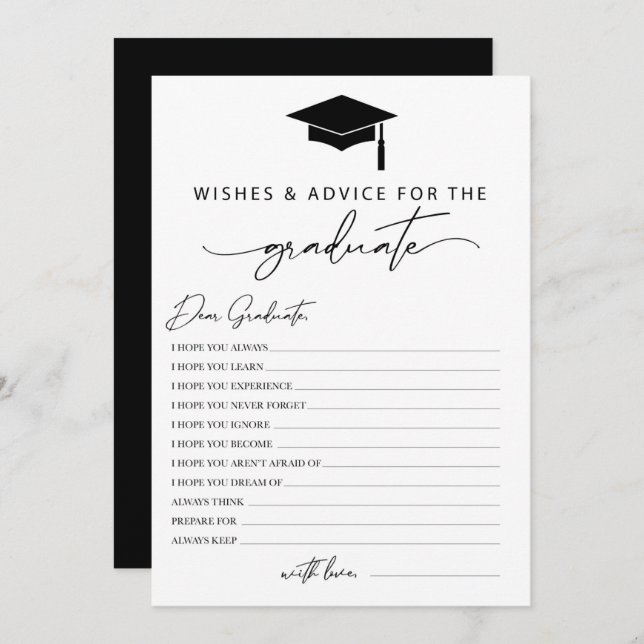Wishes and Advice for the Graduate Card (Front/Back)