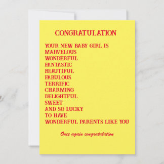 Wishes card for baby