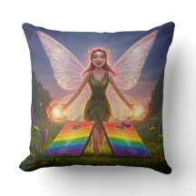 Wishes Fairy Bridal Shower Throw Pillow