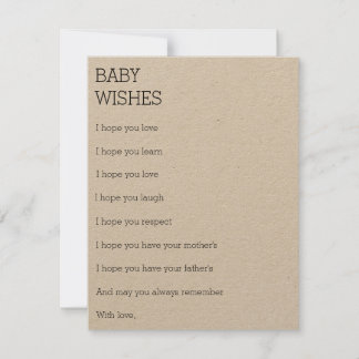 Wishes for a Baby Advice Card