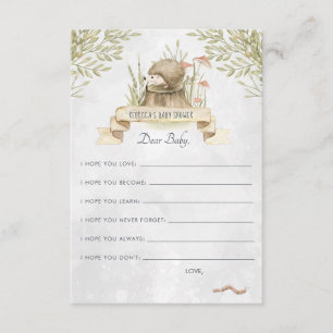 Wishes for Baby Advice Card Woodland Hedgehog