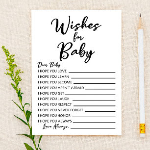 Wishes For Baby Baby Shower Activity Stationery