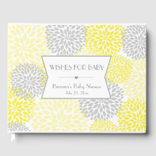 Wishes for Baby, Baby Shower guest book, yellow Book
