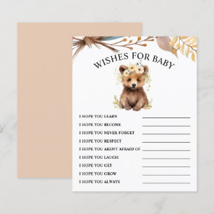 Wishes for Baby Bear Cub Baby Shower Game