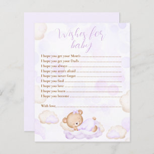 Wishes For Baby Bear Purple Baby Shower Game