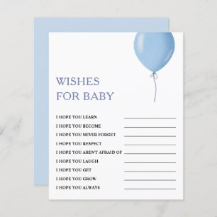 Wishes for Baby Blue Balloon Baby Shower Game