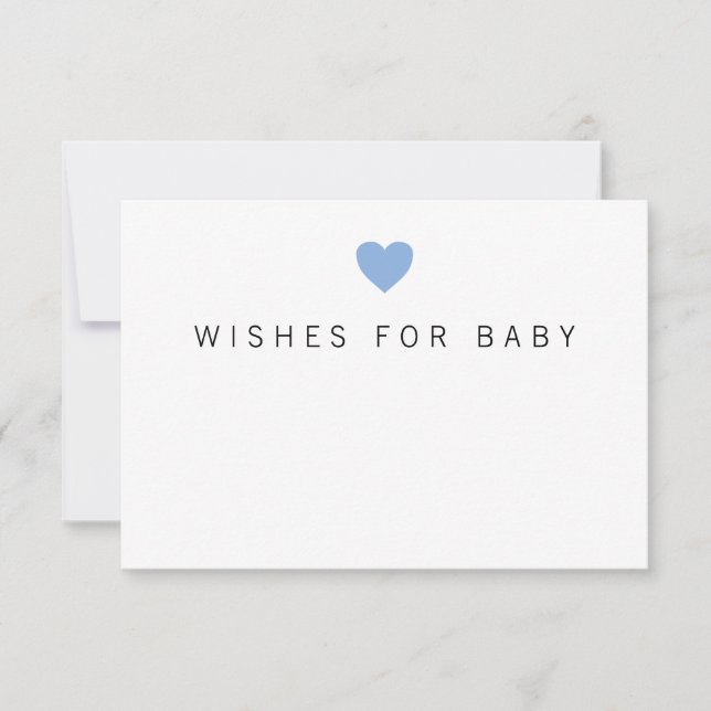 Wishes for Baby Blue Heart Boy Enclosure Card (Front)
