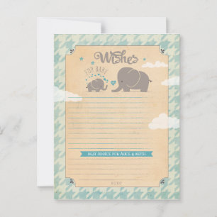 Wishes for Baby Boy - Elephant Advice Cards