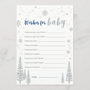 Wishes for Baby Card, Blue Boy Baby Shower Game Invitation