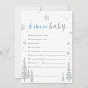 Wishes for Baby Card, Blue Boy Baby Shower Game Invitation