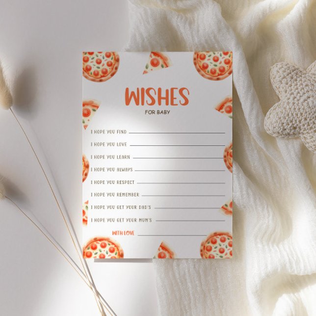 Wishes For Baby Card, Pizza Baby Shower Card (Creator Uploaded)
