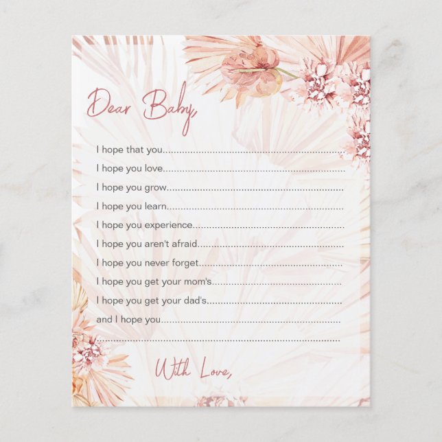 Wishes for Baby Cards Boho Blush Shower Sprinkle (Front)