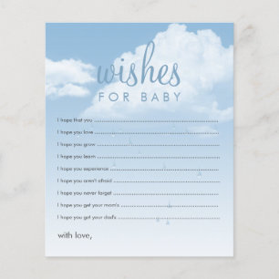 Wishes for Baby Clouds Baby Shower Advice Cards