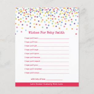 Wishes for Baby Confetti Theme Baby Shower
