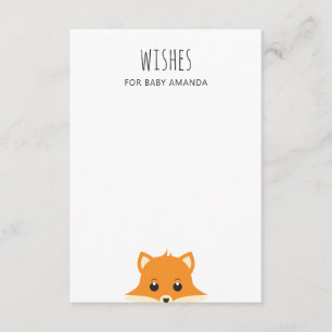 Wishes for baby. Cute fox. Woodland animal advice Enclosure Card