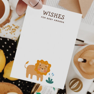 Wishes for baby. Cute lion animal safari advice Enclosure Card