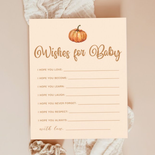 Wishes for Baby Fall Pumpkin Baby Shower Game (Creator Uploaded)