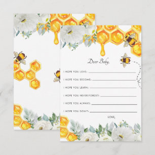 Wishes for Baby Floral Honeycomb Bumble Bee Enclosure Card