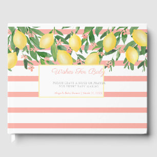 Wishes For Baby Girl, Lemons Pink Baby Shower Guest Book